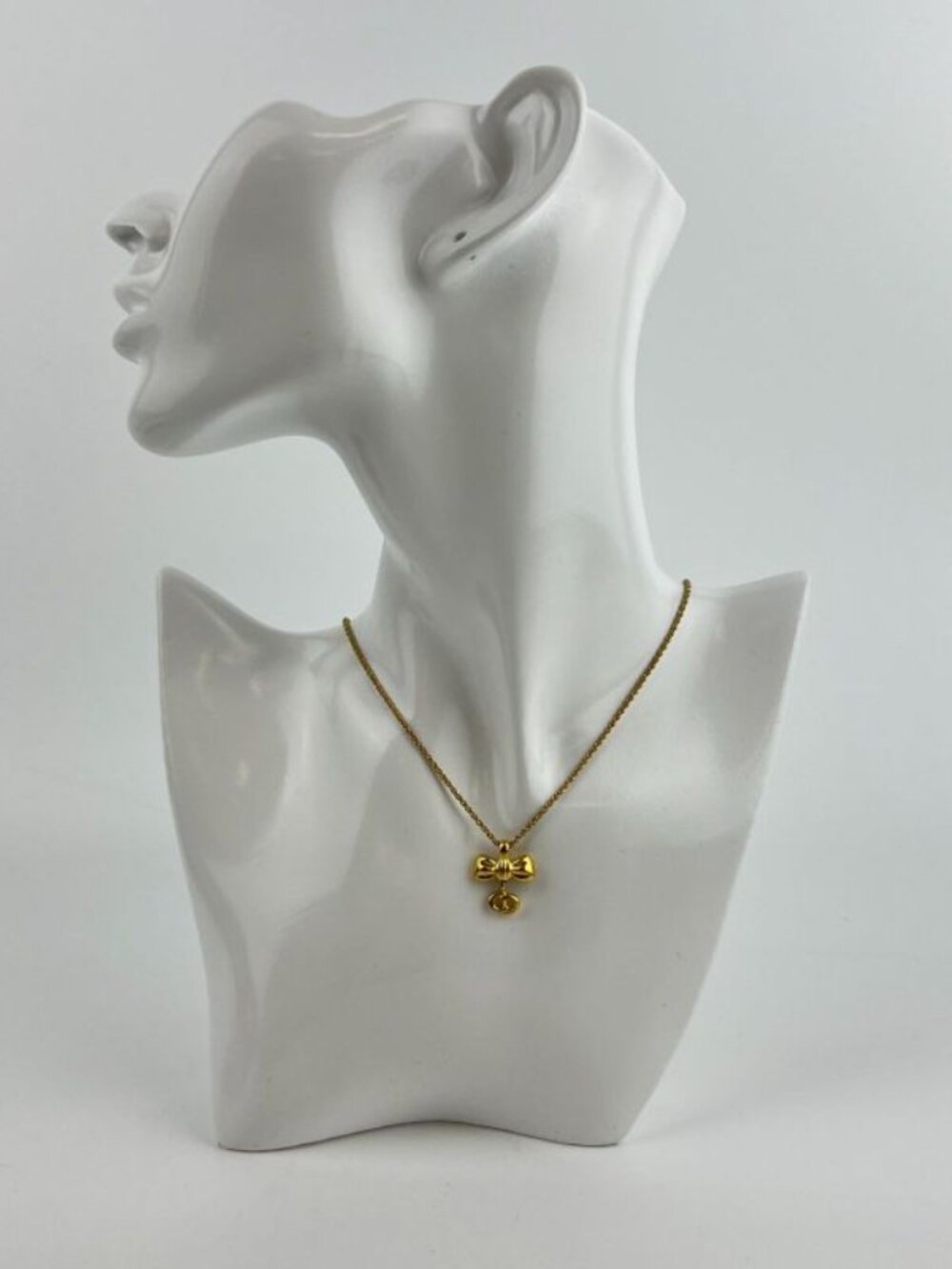 Dior Necklace Pendant Logo Gold Vintage - Picture 2 of 9